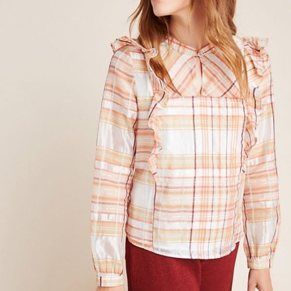 NWT Anthropologie Polly Ruffled Peasant Blouse - Picture 4 of 4